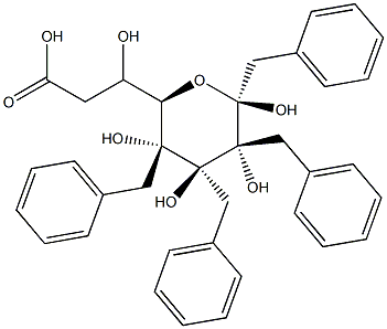 6-CARBOXYMETHYL-1,2,3,4-TETRABENZYL-BETA-D-GLUCOPYRANOSE Struktur