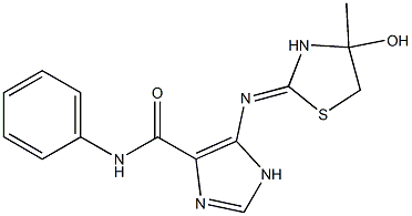 5-{[(2Z)-4-HYDROXY-4-METHYL-1,3-THIAZOLIDIN-2-YLIDENE]AMINO}-N-PHENYL-1H-IMIDAZOLE-4-CARBOXAMIDE Struktur