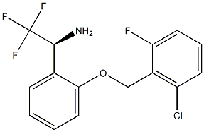 (1S)-1-(2-[(6-CHLORO-2-FLUOROPHENYL)METHOXY]PHENYL)-2,2,2-TRIFLUOROETHYLAMINE Struktur