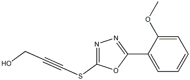 3-([5-(2-METHOXYPHENYL)-1,3,4-OXADIAZOL-2-YL]THIO)PROP-2-YN-1-OL Struktur