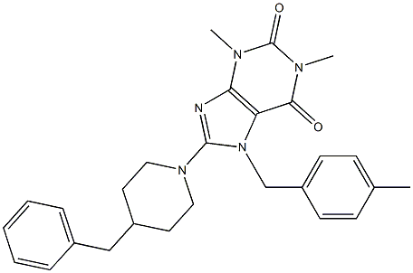 8-(4-BENZYLPIPERIDIN-1-YL)-1,3-DIMETHYL-7-(4-METHYLBENZYL)-1H-PURINE-2,6(3H,7H)-DIONE Struktur