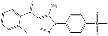 (5-AMINO-1-(4-(METHYLSULFONYL)PHENYL)-1H-PYRAZOL-4-YL)(O-TOLYL)METHANONE Struktur