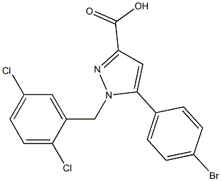 1-(2,5-DICHLOROBENZYL)-5-(4-BROMOPHENYL)-1H-PYRAZOLE-3-CARBOXYLIC ACID Struktur