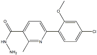 6-(4-CHLORO-2-METHOXYPHENYL)-2-METHYLPYRIDINE-3-CARBOHYDRAZIDE Struktur