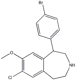 7-CHLORO-8-METHOXY-1-(4-BROMOPHENYL)-2,3,4,5-TETRAHYDRO-1H-3-BENZAZEPINE Struktur