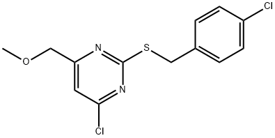 4-CHLORO-2-[(4-CHLOROBENZYL)SULFANYL]-6-(METHOXYMETHYL)PYRIMIDINE Struktur