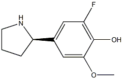 4-((2R)PYRROLIDIN-2-YL)-6-FLUORO-2-METHOXYPHENOL Struktur