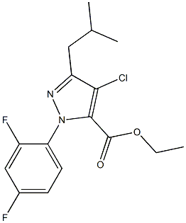 4-CHLORO-1-(2,4-DIFLUOROPHENYL)-3-(2-METHYLPROPYL)-1H-PYRAZOLE-5-CARBOXYLIC ACID ETHYL ESTER Struktur