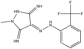 (4E)-3,5-DIIMINO-1-METHYLPYRAZOLIDIN-4-ONE [2-(TRIFLUOROMETHYL)PHENYL]HYDRAZONE Struktur