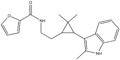 N-{2-[2,2-DIMETHYL-3-(2-METHYL-1H-INDOL-3-YL)CYCLOPROPYL]ETHYL}-2-FURAMIDE Struktur