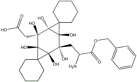 6-[BENZYL-OXYCARBONYL-2-AMINO-ETHYL]-3-CARBOXYMETHYL-1,2:4,5-DICYCLOHEXYLIDENE-D-MYO-INOSITOL Struktur