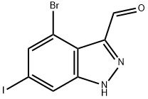 4-BROMO-6-IODO-3-(1H)INDAZOLE CARBOXALDEHYDE Struktur