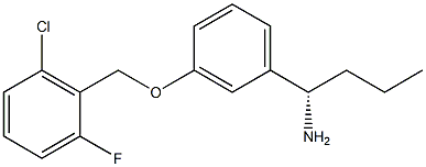 (1S)-1-(3-[(6-CHLORO-2-FLUOROPHENYL)METHOXY]PHENYL)BUTYLAMINE Struktur