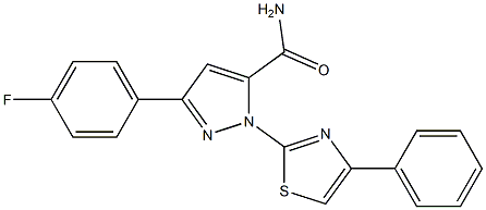 3-(4-FLUOROPHENYL)-1-(4-PHENYL-1,3-THIAZOL-2-YL)-1H-PYRAZOL-5-YLFORMAMIDE Struktur