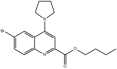 BUTYL 6-BROMO-4-(PYRROLIDIN-1-YL)QUINOLINE-2-CARBOXYLATE Struktur