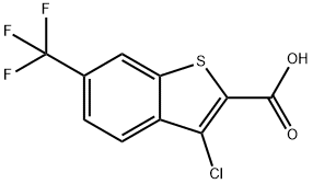 3-CHLORO-6-(TRIFLUOROMETHYL)-1-BENZOTHIOPHENE-2-CARBOXYLIC ACID Struktur