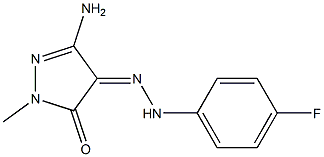 (4Z)-3-AMINO-1-METHYL-1H-PYRAZOLE-4,5-DIONE 4-[(4-FLUOROPHENYL)HYDRAZONE] Struktur