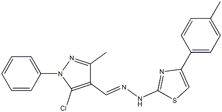 5-CHLORO-3-METHYL-1-PHENYL-1H-PYRAZOLE-4-CARBALDEHYDE [4-(4-METHYLPHENYL)-1,3-THIAZOL-2-YL]HYDRAZONE Struktur