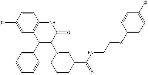 1-(6-CHLORO-2-OXO-4-PHENYL-1,2-DIHYDROQUINOLIN-3-YL)-N-(2-(4-CHLOROPHENYLTHIO)ETHYL)PIPERIDINE-3-CARBOXAMIDE Struktur