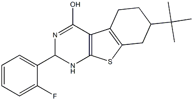 7-TERT-BUTYL-2-(2-FLUOROPHENYL)-1,2,5,6,7,8-HEXAHYDRO[1]BENZOTHIENO[2,3-D]PYRIMIDIN-4-OL Struktur