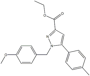 ETHYL 1-(4-METHOXYBENZYL)-5-P-TOLYL-1H-PYRAZOLE-3-CARBOXYLATE Struktur