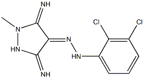 (4E)-3,5-DIIMINO-1-METHYLPYRAZOLIDIN-4-ONE (2,3-DICHLOROPHENYL)HYDRAZONE Struktur