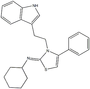 N-[3-[2-(1H-INDOL-3-YL)ETHYL]-4-PHENYL-1,3-THIAZOL-2(3H)-YLIDENE]CYCLOHEXANAMINE Struktur