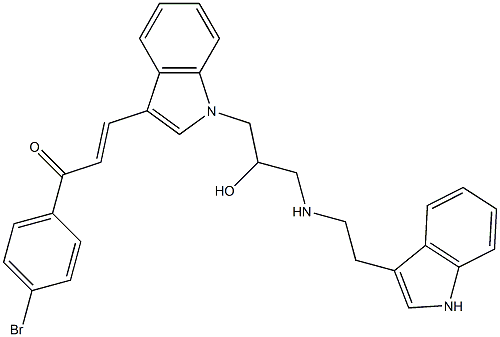 (E)-3-(1-(3-(2-(1H-INDOL-3-YL)ETHYLAMINO)-2-HYDROXYPROPYL)-1H-INDOL-3-YL)-1-(4-BROMOPHENYL)PROP-2-EN-1-ONE Struktur