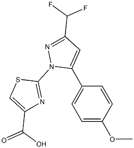 2-(3-(DIFLUOROMETHYL)-5-(4-METHOXYPHENYL)-1H-PYRAZOL-1-YL)THIAZOLE-4-CARBOXYLIC ACID Struktur