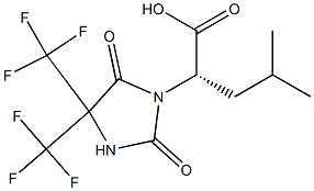 (2S)-2-[2,5-DIOXO-4,4-BIS(TRIFLUOROMETHYL)IMIDAZOLIDIN-1-YL]-4-METHYLPENTANOIC ACID Struktur