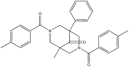 1-METHYL-3,7-BIS(4-METHYLBENZOYL)-5-PHENYL-3,7-DIAZABICYCLO[3.3.1]NONAN-9-ONE Struktur