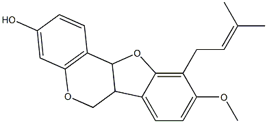 9-METHOXY-10-(3-METHYL-BUT-2-ENYL)-6A,11A-DIHYDRO-6H-BENZO[4,5]FURO[3,2-C]CHROMEN-3-OL Struktur