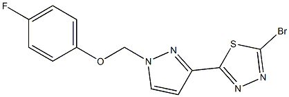 2-BROMO-5-(1-[(4-FLUOROPHENOXY)METHYL]-1H-PYRAZOL-3-YL)-1,3,4-THIADIAZOLE Struktur