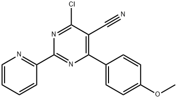 4-CHLORO-6-(4-METHOXYPHENYL)-2-(2-PYRIDINYL)-5-PYRIMIDINECARBONITRILE Struktur