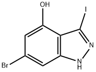 6-BROMO-4-HYDROXY-3-IODO (1H)INDAZOLE Struktur