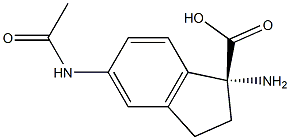 (1R)-5-(ACETYLAMINO)-1-AMINOINDANECARBOXYLIC ACID Struktur