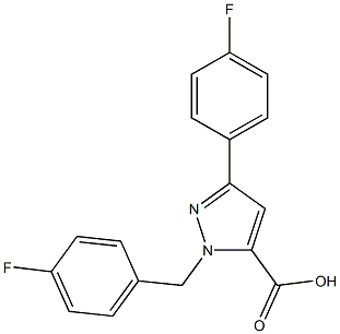 1-(4-FLUOROBENZYL)-3-(4-FLUOROPHENYL)-1H-PYRAZOLE-5-CARBOXYLIC ACID Struktur