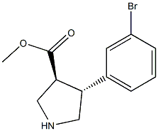 (3S,4R)-METHYL 4-(3-BROMOPHENYL)PYRROLIDINE-3-CARBOXYLATE Struktur