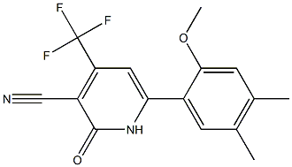 4-(TRIFLUOROMETHYL)-1,2-DIHYDRO-6-(2-METHOXY-4,5-DIMETHYLPHENYL)-2-OXOPYRIDINE-3-CARBONITRILE Struktur