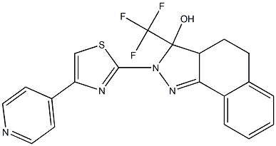 2-(4-PYRIDIN-4-YL-1,3-THIAZOL-2-YL)-3-(TRIFLUOROMETHYL)-3,3A,4,5-TETRAHYDRO-2H-BENZO[G]INDAZOL-3-OL Struktur