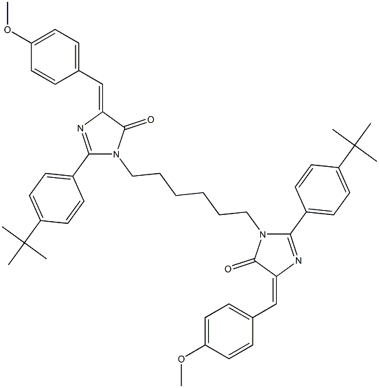 (Z)-2-(4-TERT-BUTYLPHENYL)-1-(6-((E)-2-(4-TERT-BUTYLPHENYL)-4-(4-METHOXYBENZYLIDENE)-5-OXO-4,5-DIHYDROIMIDAZOL-1-YL)HEXYL)-4-(4-METHOXYBENZYLIDENE)-1H-IMIDAZOL-5(4H)-ONE Struktur