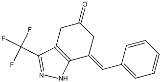 7-(E)-BENZYLIDENE-4,5,6,7-TETRAHYDRO-5-OXO-3-TRIFLUOROMETHYL-1H-INDAZOLE Struktur