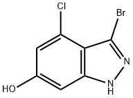 3-BROMO-4-CHLORO-6-HYDROXYINDAZOLE Struktur