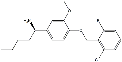 (1R)-1-(4-[(6-CHLORO-2-FLUOROPHENYL)METHOXY]-3-METHOXYPHENYL)PENTYLAMINE Struktur