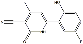 6-(5-FLUORO-2-HYDROXYPHENYL)-1,2-DIHYDRO-4-METHYL-2-OXOPYRIDINE-3-CARBONITRILE Struktur