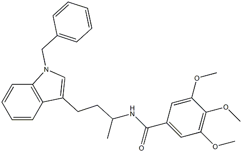 N-[3-(1-BENZYL-1H-INDOL-3-YL)-1-METHYLPROPYL]-3,4,5-TRIMETHOXYBENZAMIDE Struktur