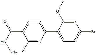 6-(4-BROMO-2-METHOXYPHENYL)-2-METHYLPYRIDINE-3-CARBOHYDRAZIDE Struktur