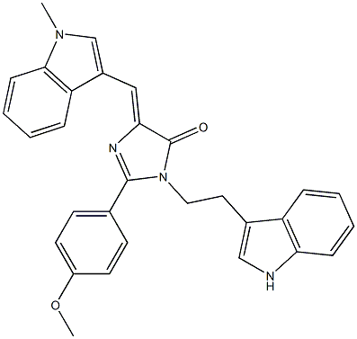 (Z)-1-(2-(1H-INDOL-3-YL)ETHYL)-2-(4-METHOXYPHENYL)-4-((1-METHYL-1H-INDOL-3-YL)METHYLENE)-1H-IMIDAZOL-5(4H)-ONE Struktur