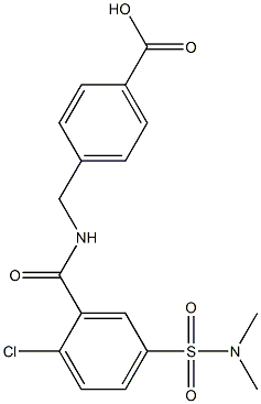 4-[([2-CHLORO-5-[(DIMETHYLAMINO)SULFONYL]BENZOYL]AMINO)METHYL]BENZOIC ACID Struktur