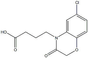 4-(6-CHLORO-2,3-DIHYDRO-3-OXOBENZO[B][1,4]OXAZIN-4-YL)BUTANOIC ACID Struktur